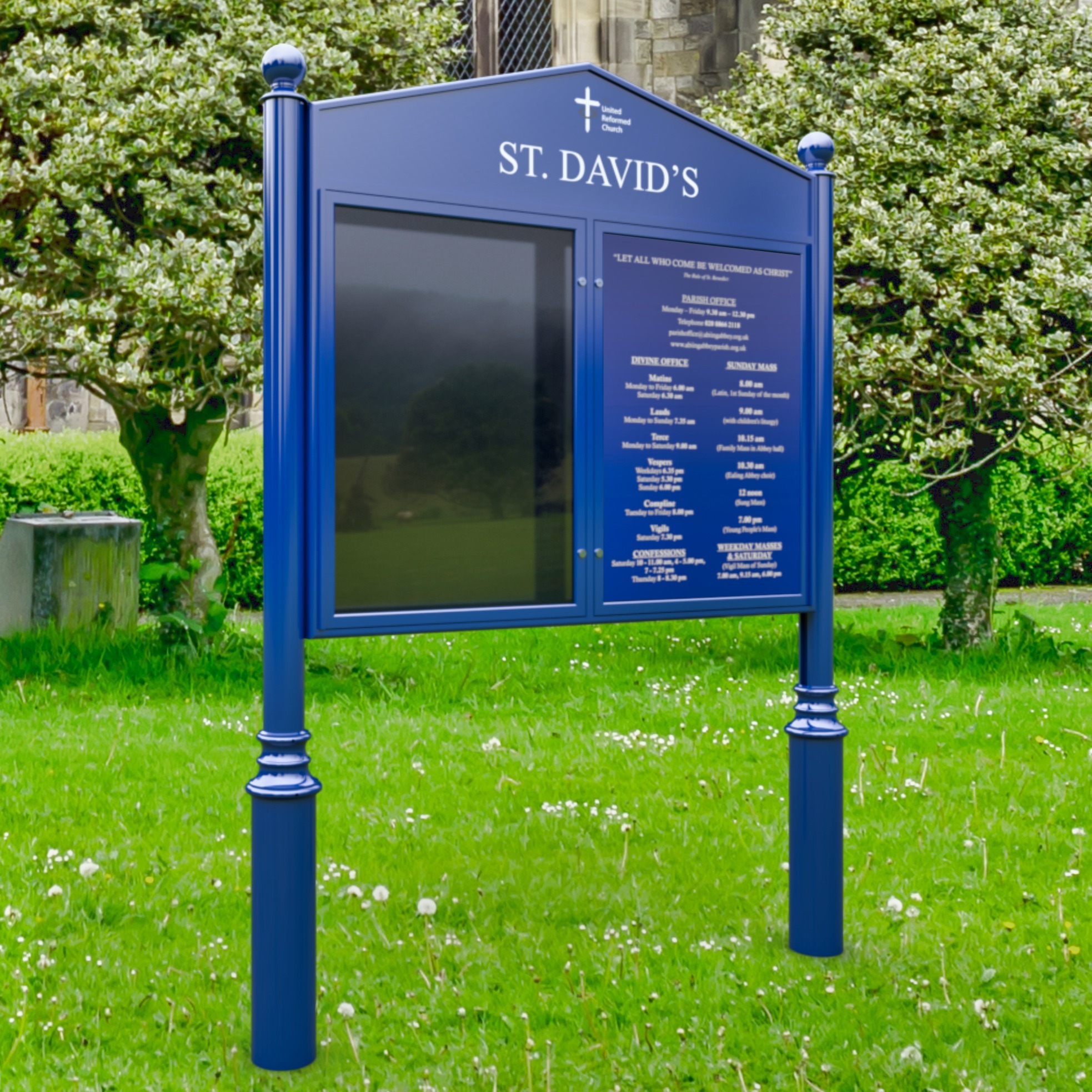 Post Mounted Church Noticeboards